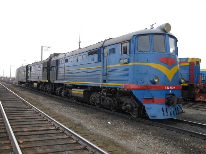 Blue Diesel Locomotive — Industrial
