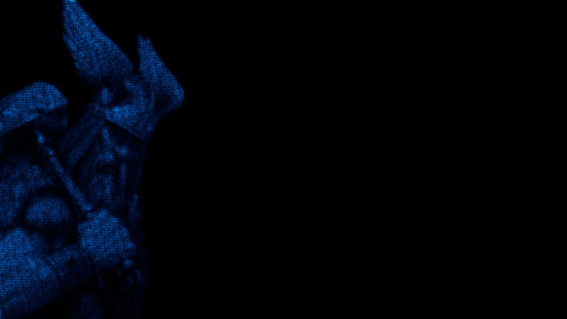 blue digital angel figure