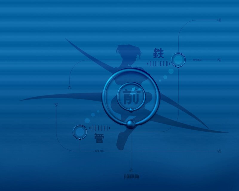blue digital art with character silhouette