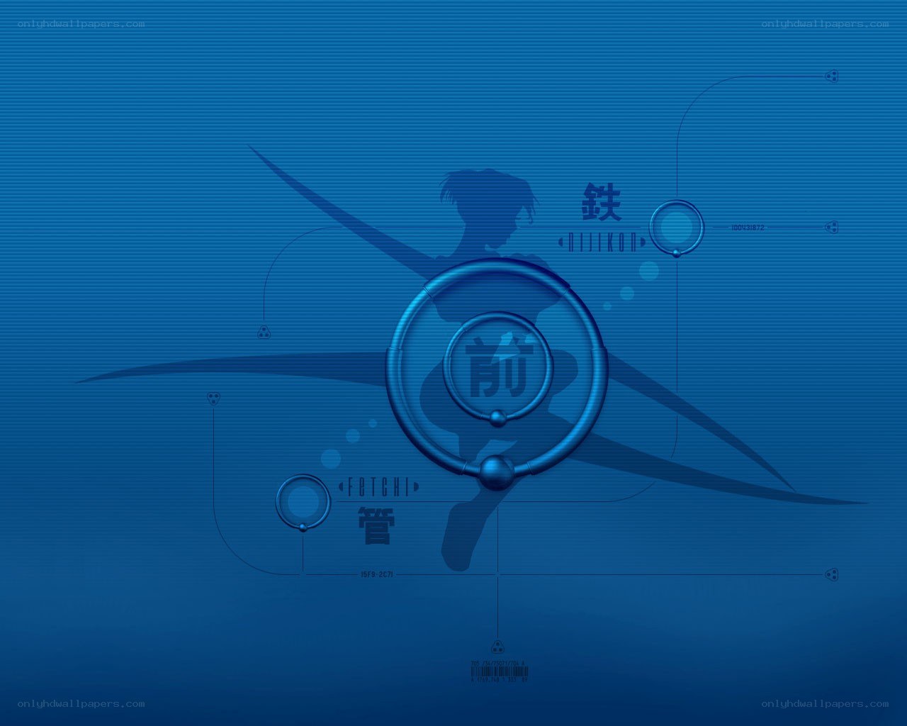 blue digital art with character silhouette