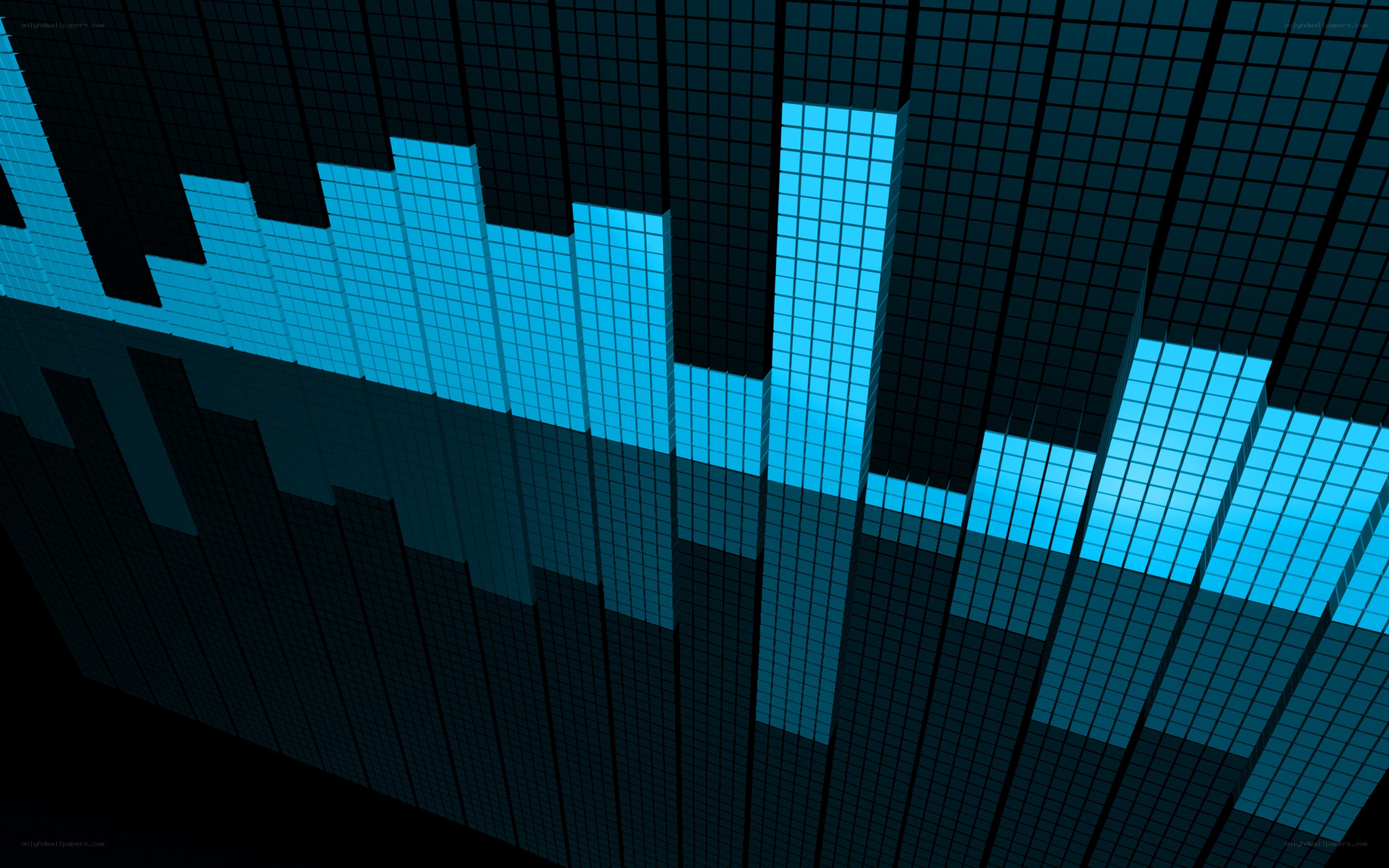 blue digital audio bars