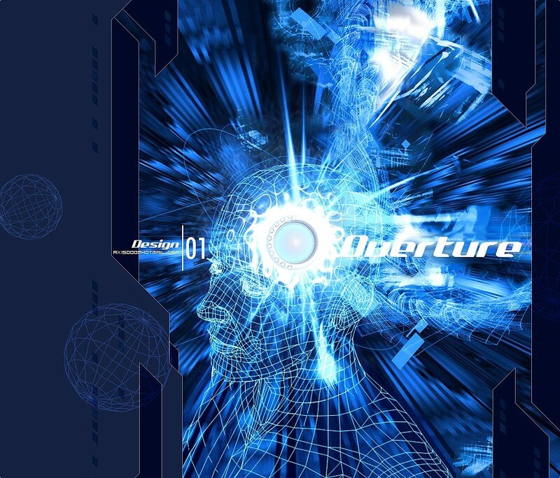 blue digital brain design