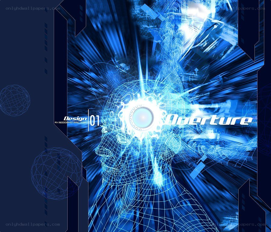 blue digital brain design