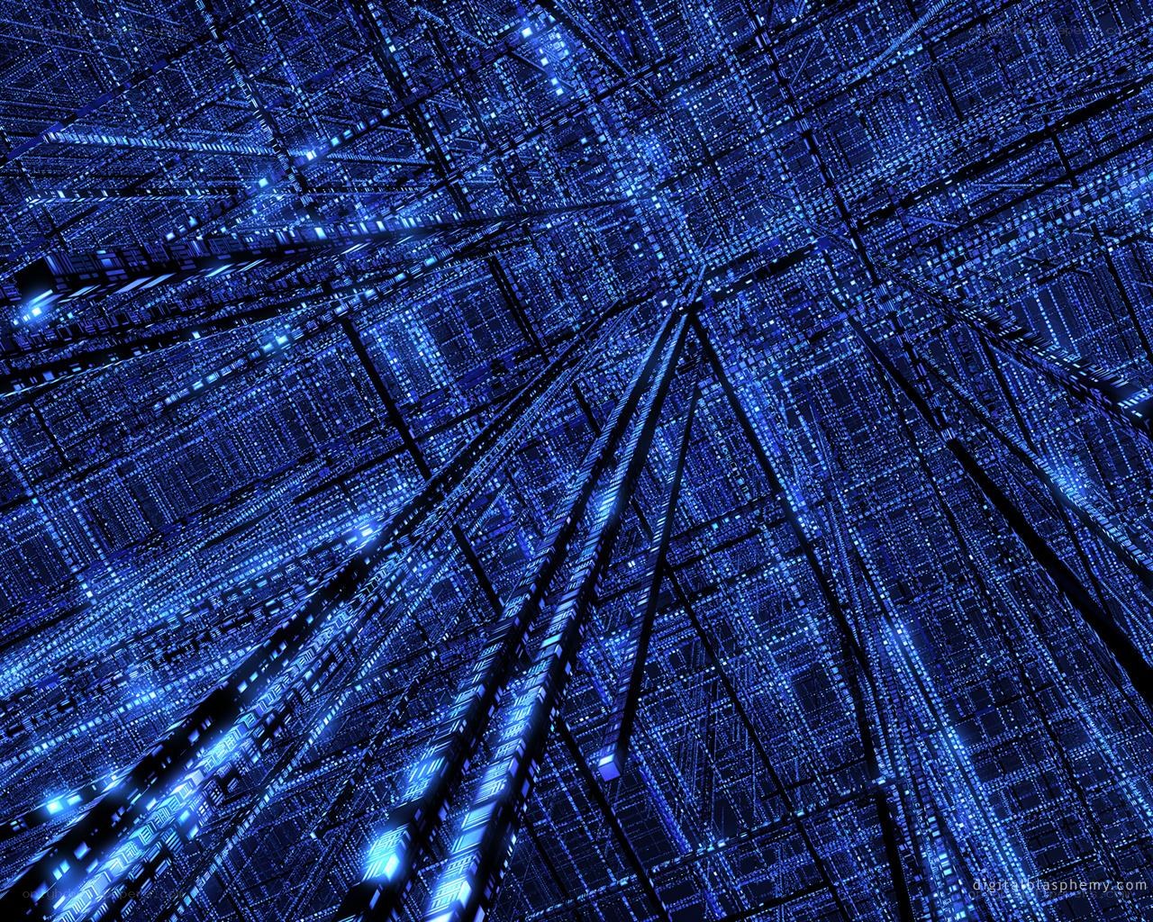 blue digital circuit network