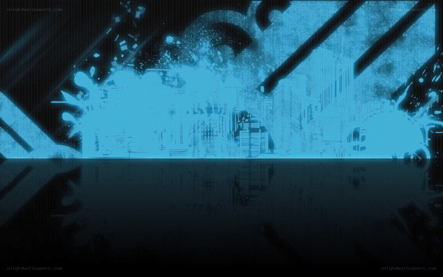 blue digital cityscape