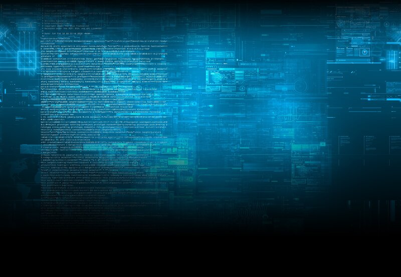 blue digital code background
