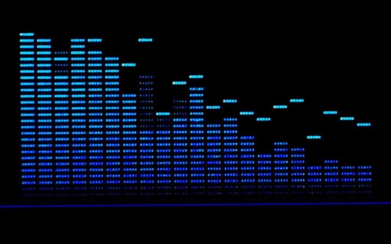 blue digital code on black background