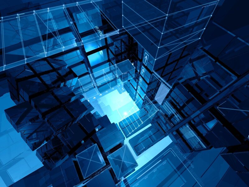 Blue Digital Cubes