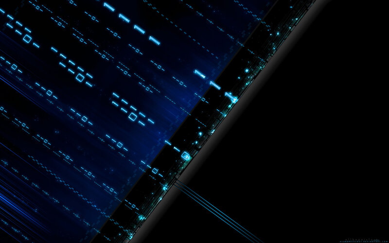 blue digital data stream
