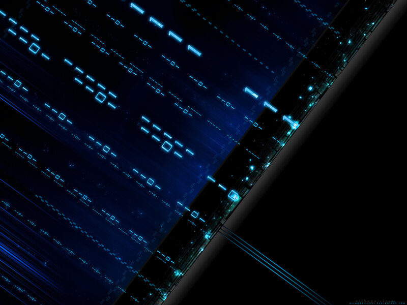 blue digital data stream