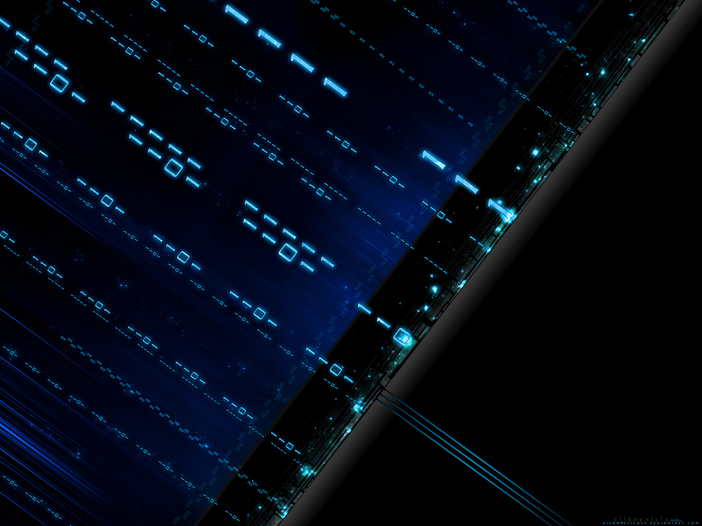 blue digital data stream