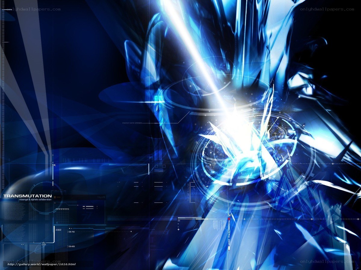 Blue digital energy burst