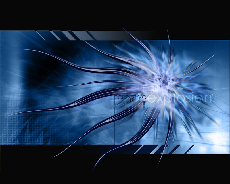 blue digital explosion design