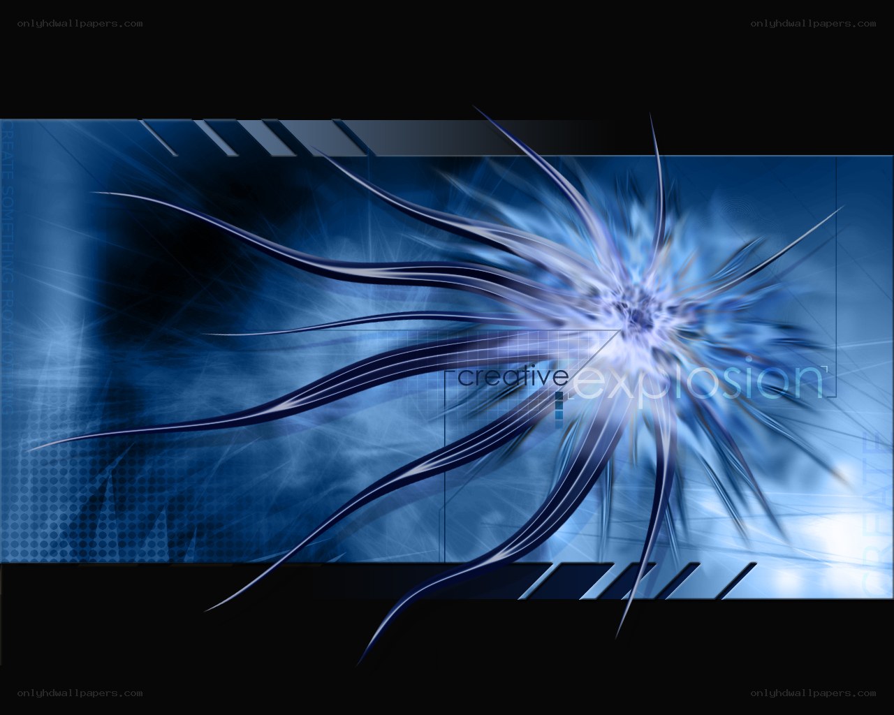 blue digital explosion design