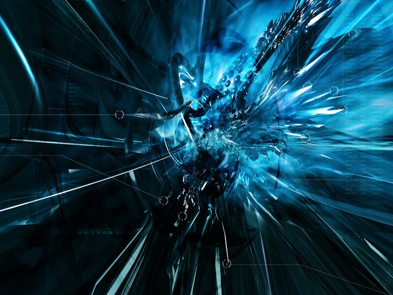Blue Digital Explosion — Dramatic