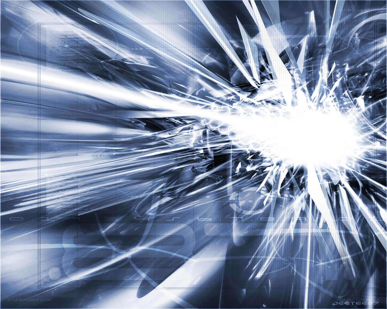 blue digital explosion