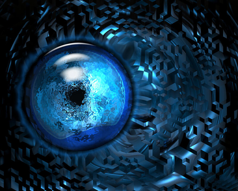 blue digital eye