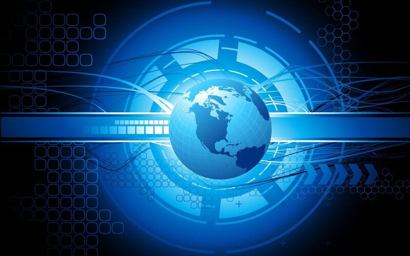blue digital globe background