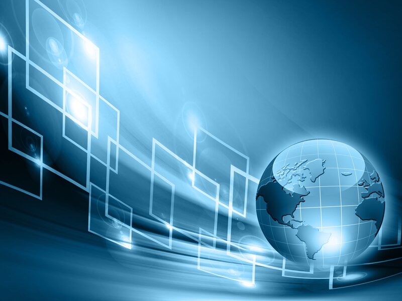 blue digital globe network