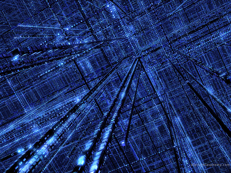 Blue Digital Grid — Futuristic