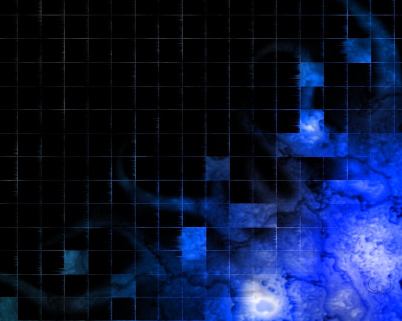 Blue Digital Grid Pattern — Black