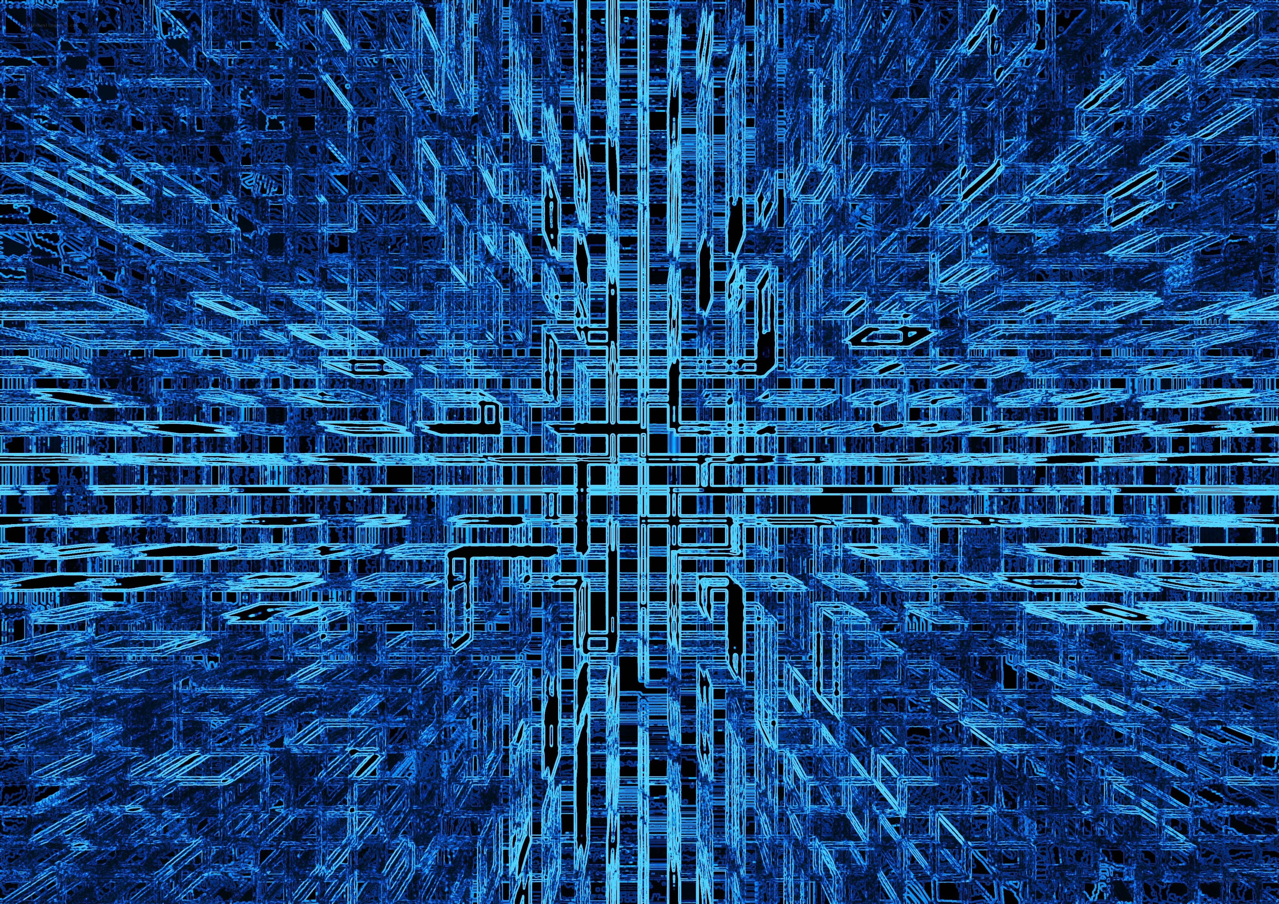 blue digital grid pattern