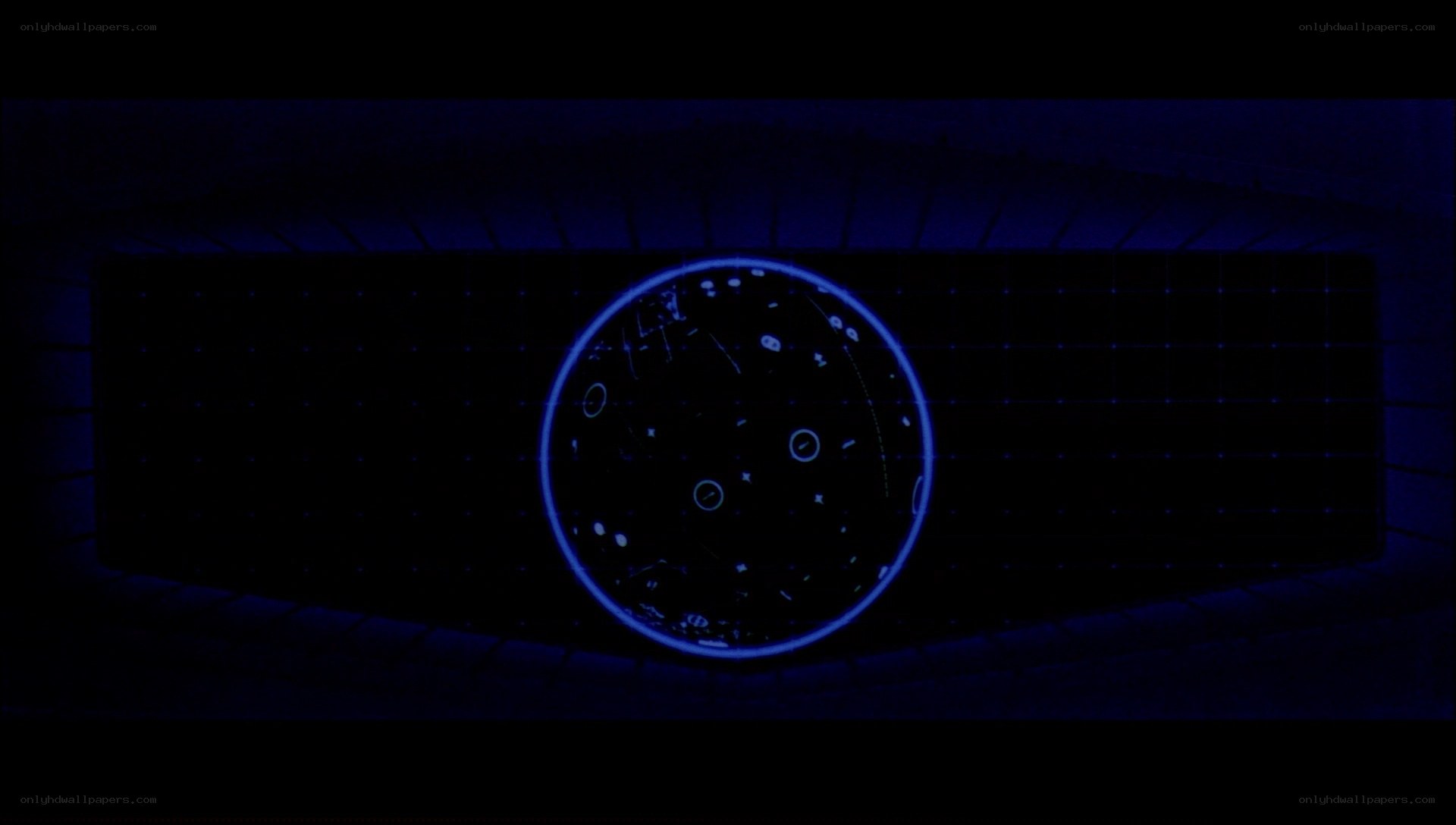 blue digital interface display