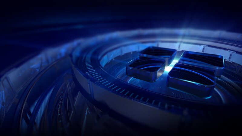 Blue Digital Interface — Futuristic, 3d Render