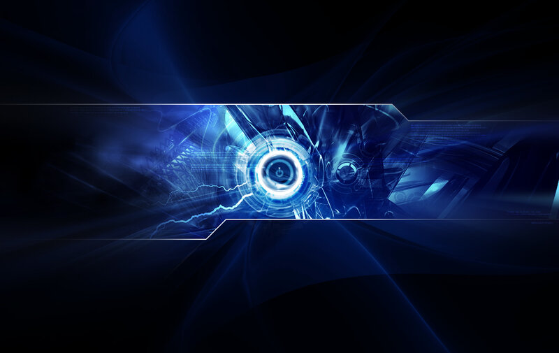 Blue Digital Interface — Futuristic, Digital Art, Lightning