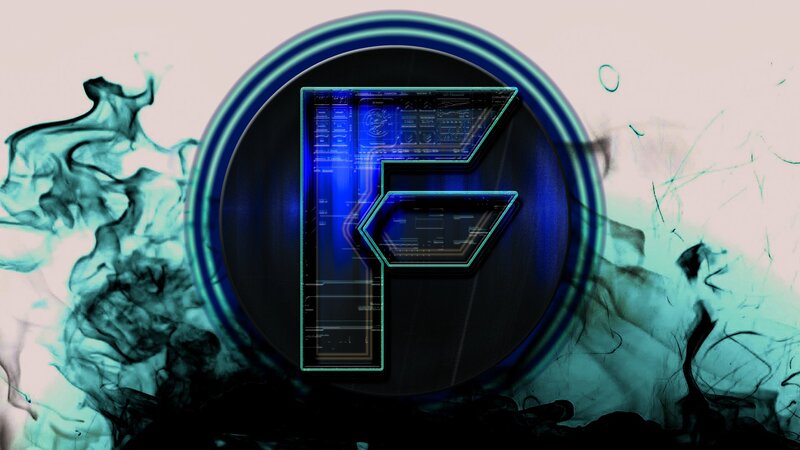 Blue Digital Letter F