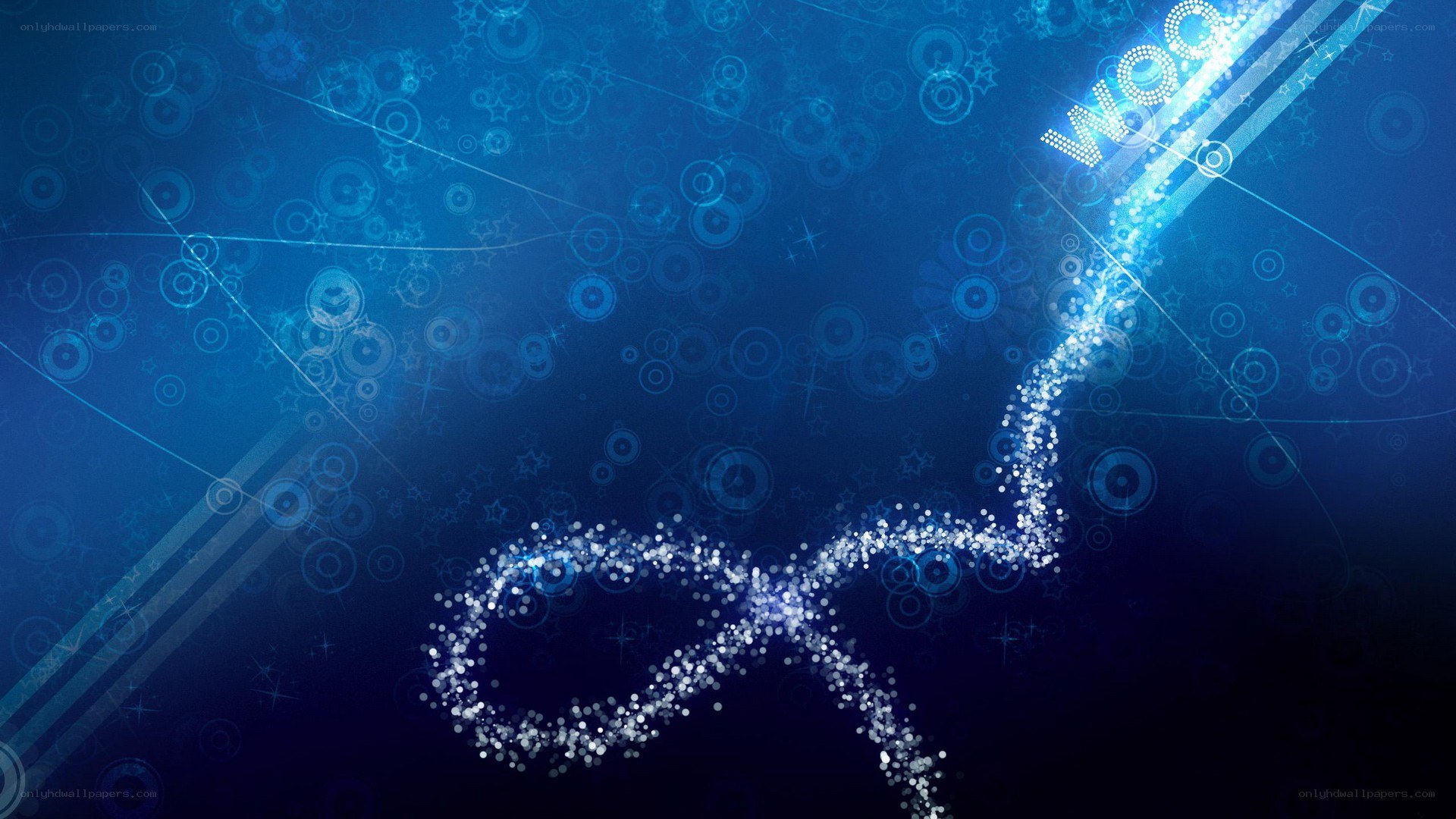 blue digital particle swirl