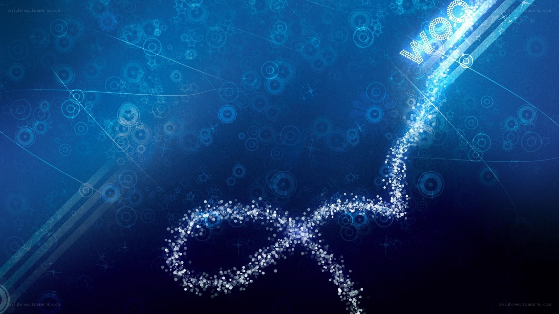 blue digital particle trail