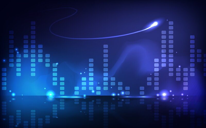 Blue Digital Sound Waves