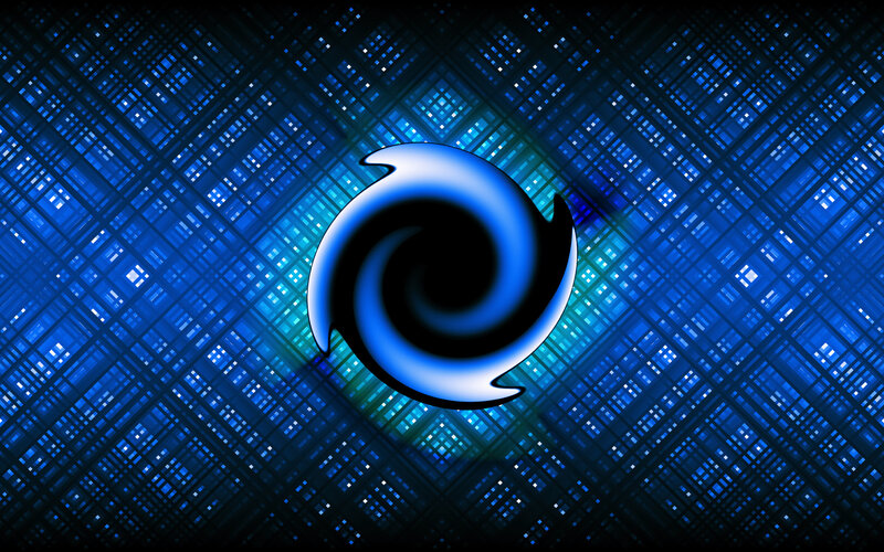 blue digital swirl logo