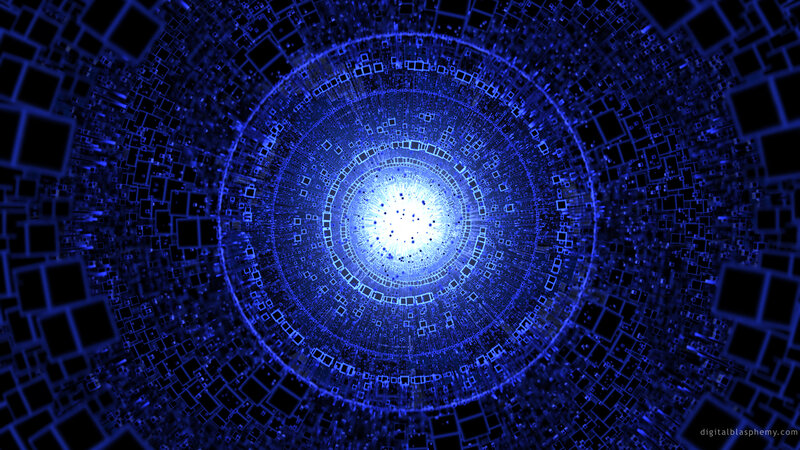 blue digital tunnel