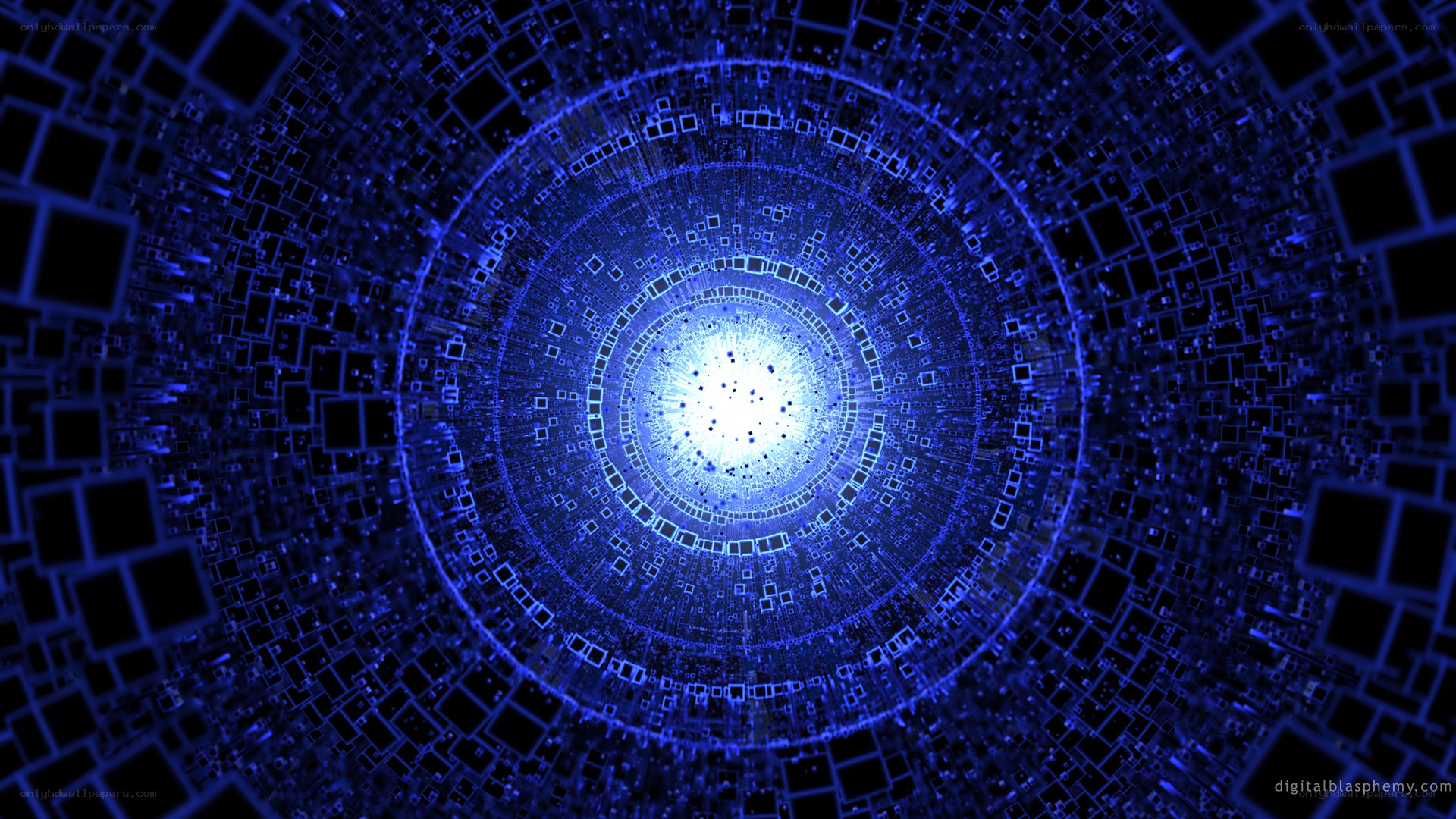 blue digital tunnel