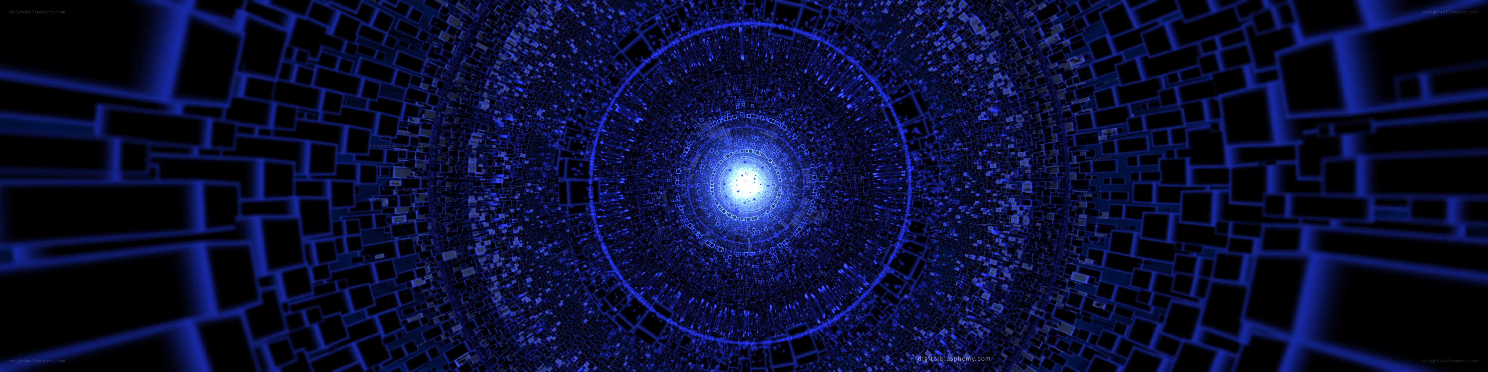 blue digital tunnel