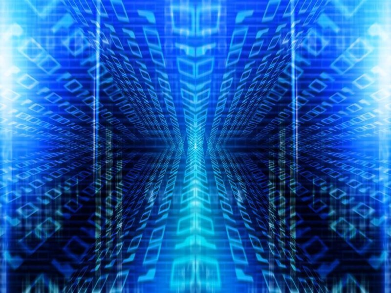blue digital tunnel