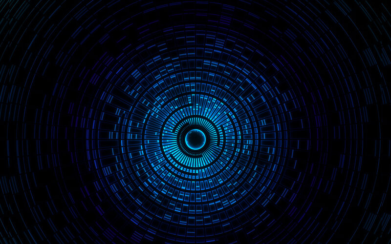 blue digital tunnel