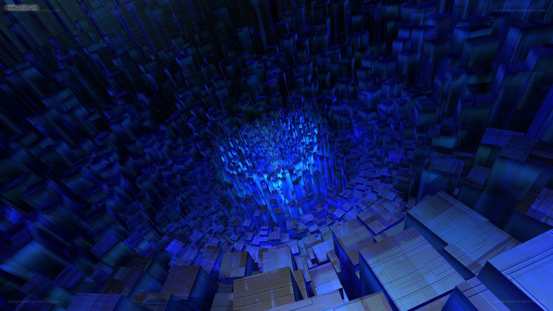 blue digital tunnel