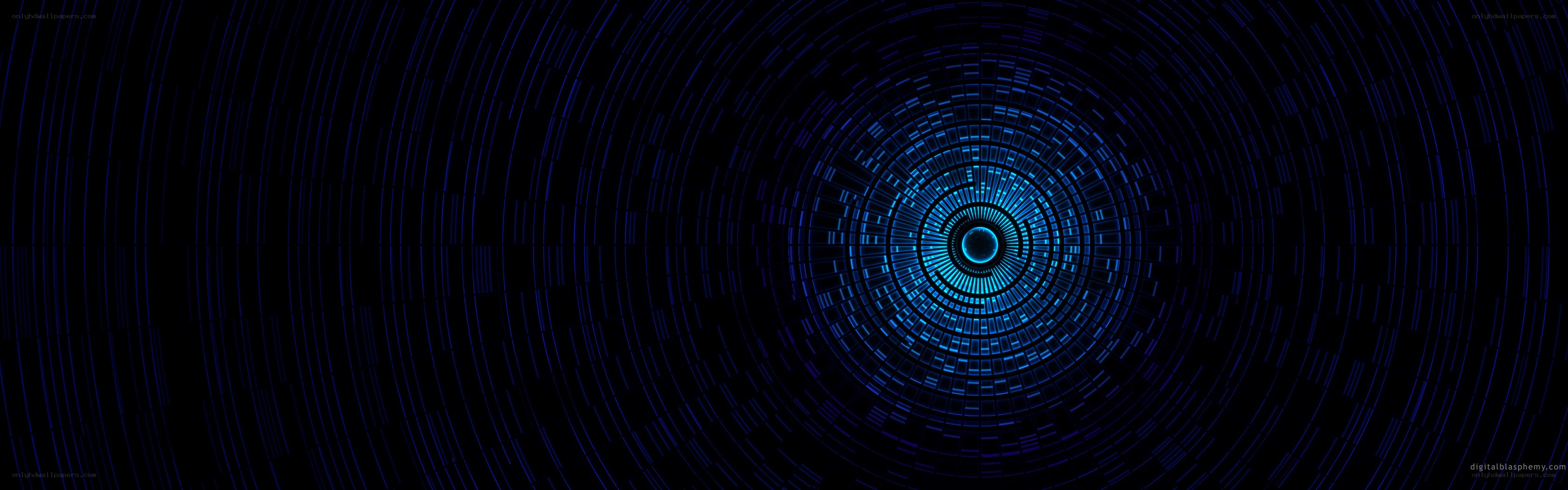blue digital tunnel animation