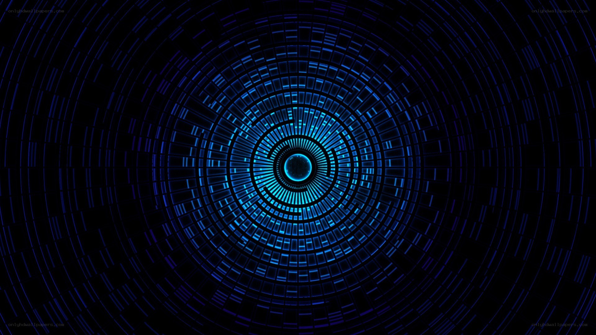 blue digital tunnel animation