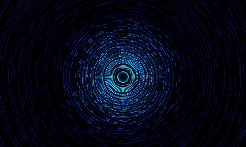 blue digital tunnel animation