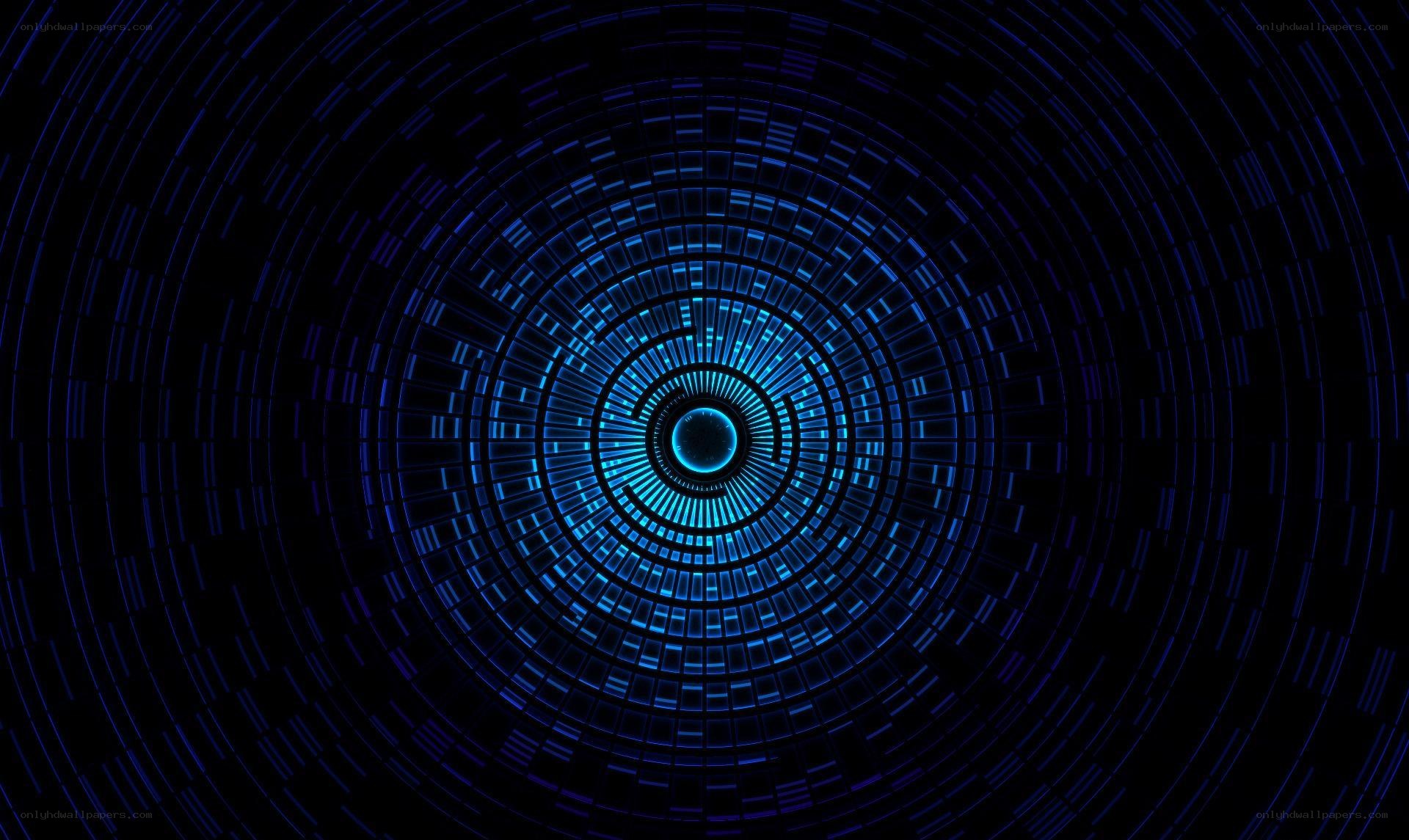 blue digital tunnel animation