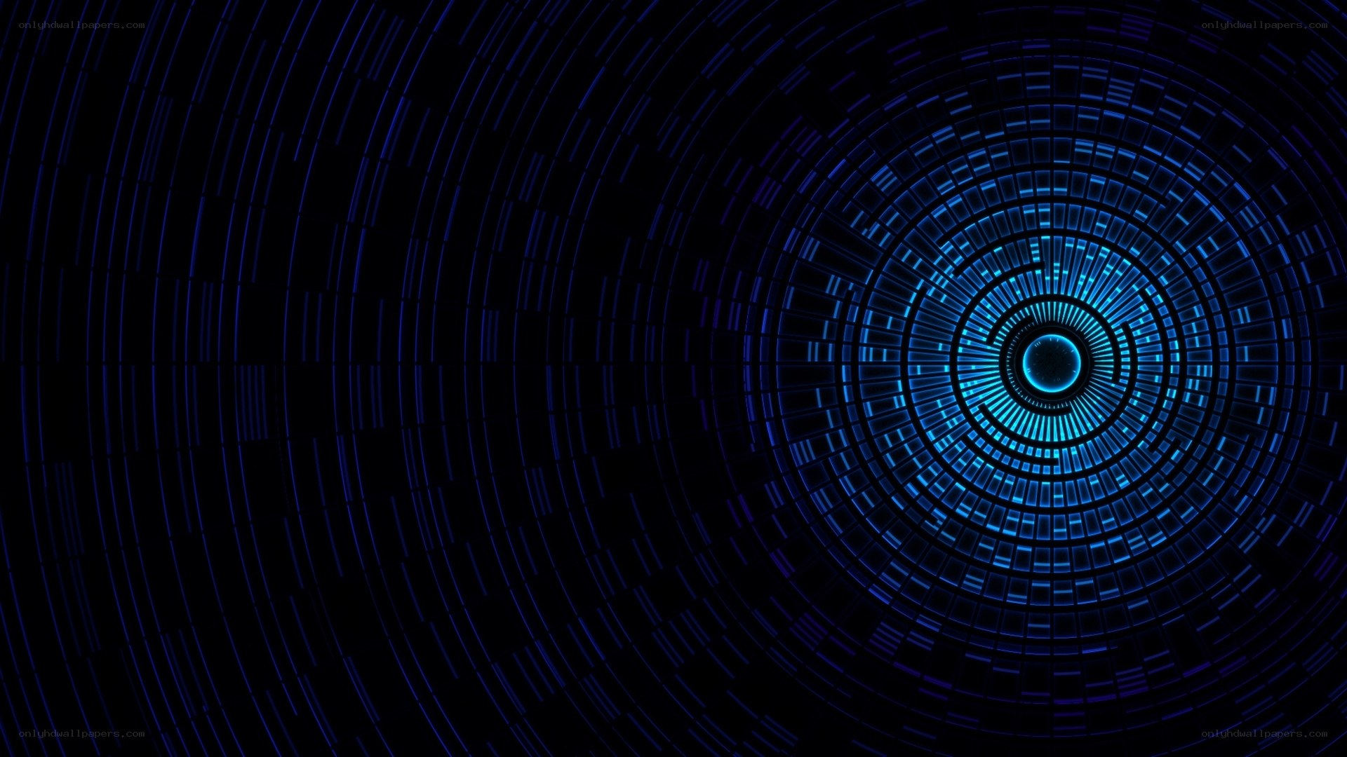 blue digital tunnel animation
