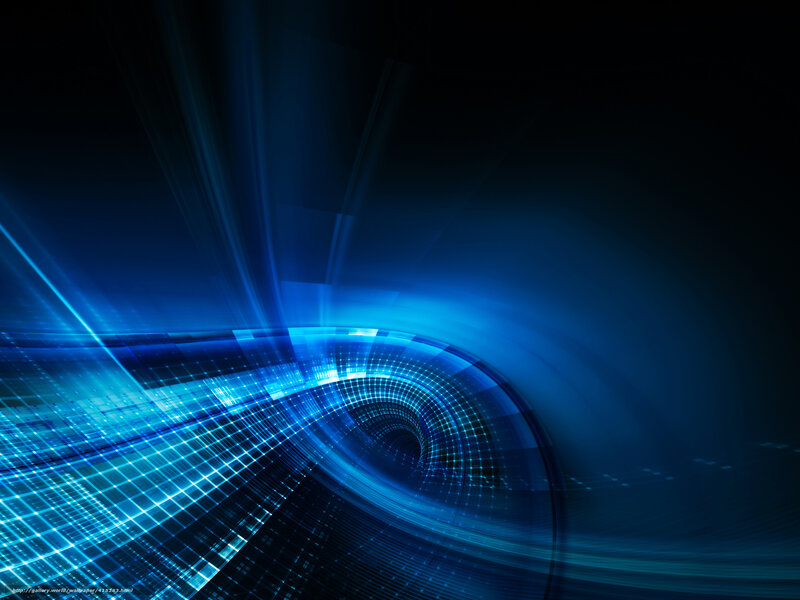 Blue Digital Tunnel — Futuristic, Digital Art, Grid