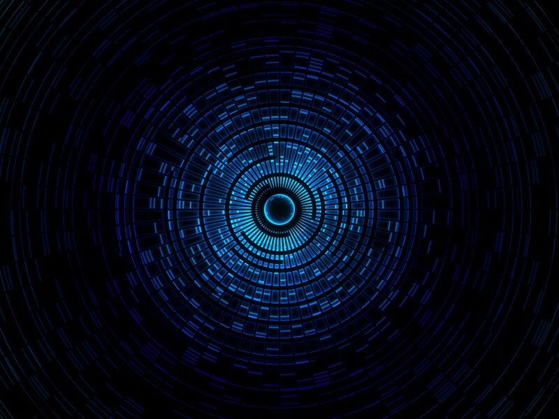 blue digital tunnel pattern