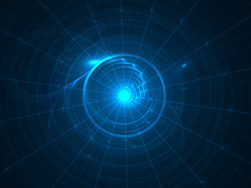 blue digital tunnel with light