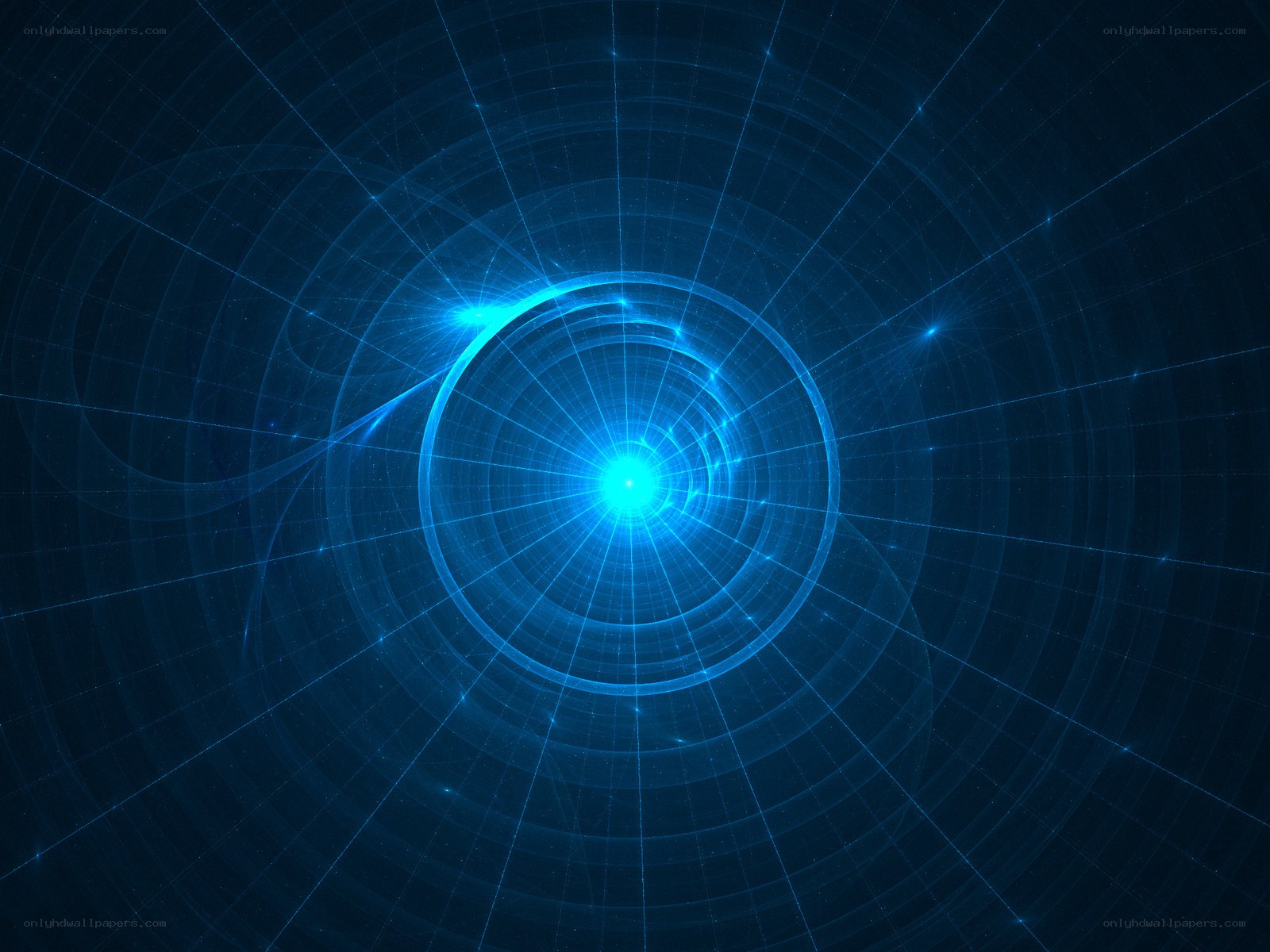 blue digital tunnel with light