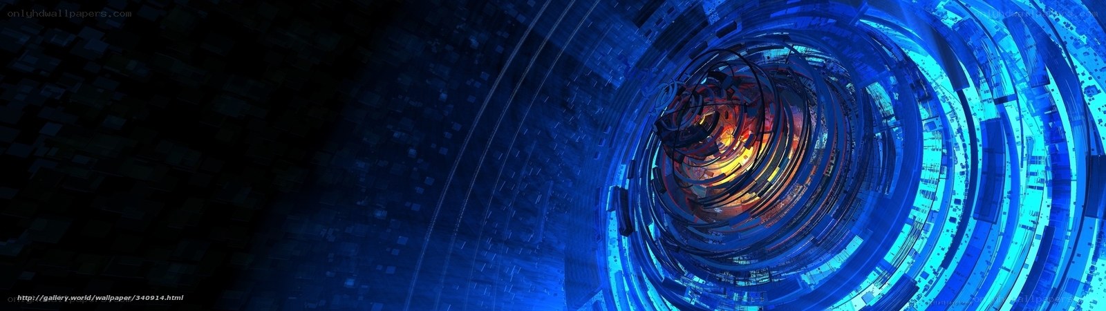 blue digital tunnel